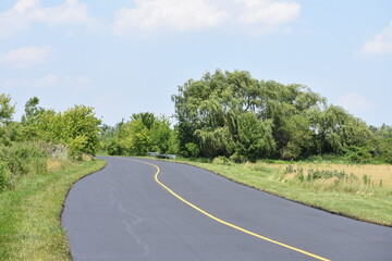 road new pavement in park scenery empty
