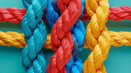 Team rope connecting diverse strengths, fostering unity, and empowering collaboration within a strong network.