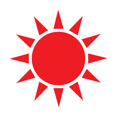 Red Sun icon. Sunrise Icon, vector, Sunset icon, silhouette on white background. Sunrise icon simple flat vector illustration for web site, logo, app. Vector illustration. EPS 10/AI