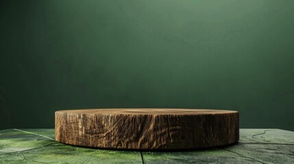 A wooden plate sits on top of a wooden table, with no additional items in sight