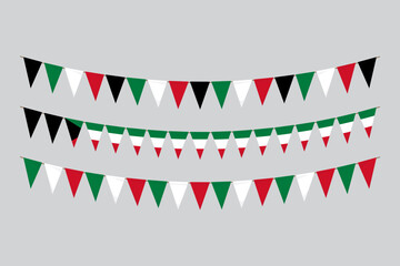 Obraz premium Flags isolated.Kuwait paper bunting. flags birthday, anniversary, celebrate event.