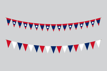 Obraz premium Flags isolated. Laos paper bunting. flags birthday, anniversary, celebrate event.