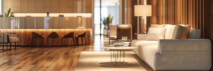 sophisticated and comfortable lobby for an upscale business