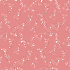 Seamless pattern with cute white flowers. Hand-drawn floral background.