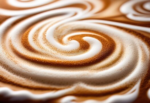 detailed view creamy cappuccino foam coffee top view macro shot, froth, texture, latte, espresso, aroma, caffeine, milk, art, bubbles, rich, flavorful