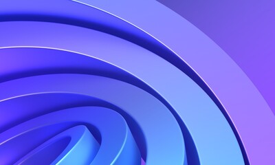 Obraz premium Abstract blue and purple colored rings, 3d render
