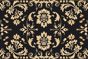 Block Print Woodblock Design vector, pattern, design, seamless, vintage, illustration, art, decoration