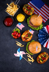Traditional American food for celebrating July 4 Independence Day