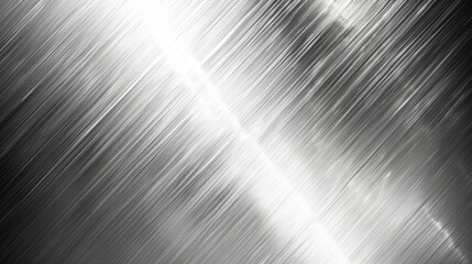 Close-up of fine brushed metal surface with diagonal lines and light reflection