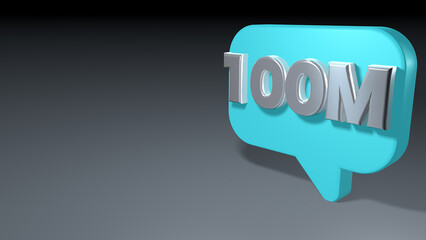 one hundred million followers notification blue bubble