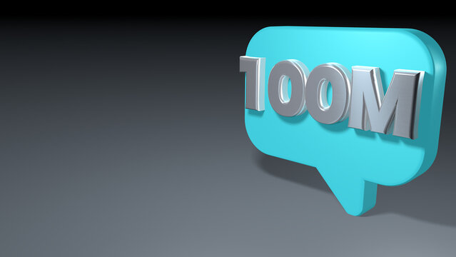 one hundred million followers notification blue bubble