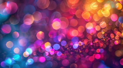 Abstract bokeh lights in a rainbow of colors