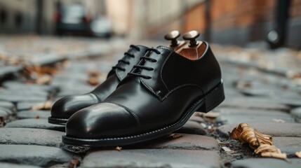 Classic professional footwear in black leather
