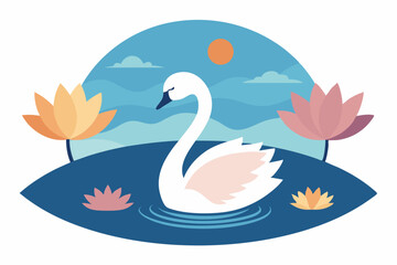 beautiful swan vector illustration