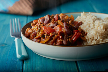 Mexican Styled Chilli with brown rice.