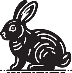 "Rabbit Silhouettes on a White Background: Vector Illustrations of Isolated Rabbits"