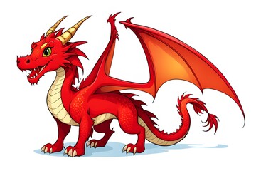 red dragon on white