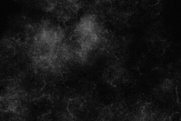 Monochrome Dust Overlay, Abstract Grunge Texture with Black Background