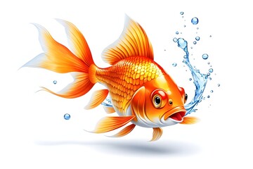 Fototapeta premium goldfish isolated on white