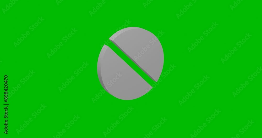 Poster animation of rotation of a white pill symbol with shadow. simple and complex rotation. seamless loop