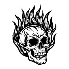 Fototapeta premium Skull with flames burning skull fire skull