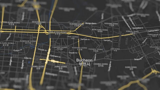 Bucheon Map South Korea, Slider Shot