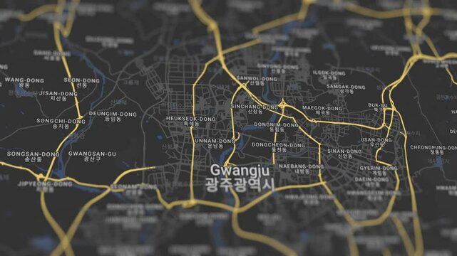 Gwangju Map South Korea, Slider Shot