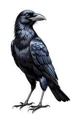Fototapeta premium crow on a white background