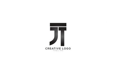 JT Abstract initial monogram letter alphabet logo design