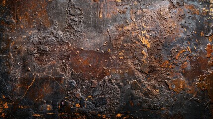 Obraz premium Close-up view of a rusted metal surface with scratches