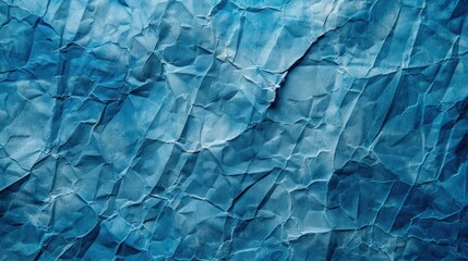 Obraz premium High-resolution blue crumpled paper texture background