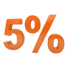 3d render of a discount symbol on a white background