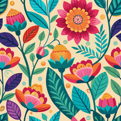 Drawing Bright Artistic Abstract Flowers Background