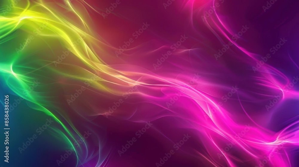 Aufkleber abstract neon gradient background with wavy lines