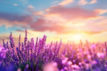 Naklejka premium Beautiful lavender field