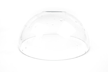 Empty transparent glass dome. Empty transparent glass dome