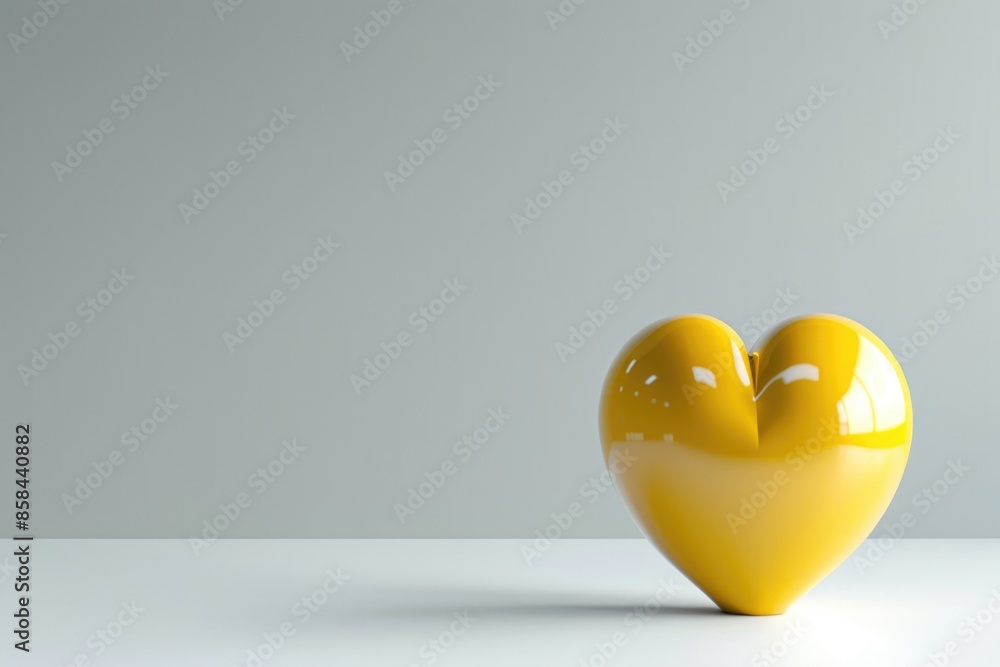 Wall mural A decorative heart-shaped vase placed on a table with no surrounding context