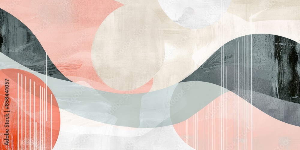 Aufkleber minimalistic abstract picture of geometry pattern with pastel color. geometric pattern design with v