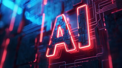 AI logo with futuristic background