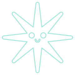 Smiling cute star line. Vector illustration.	