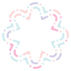 Pastel star, irregular dash shape. Vector illustration.	