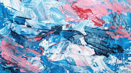 Abstract blue acrilic painting colorful background. Gouache brush smears background. Artistic wallpaper.