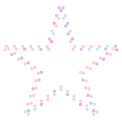 Pastel colorful star line dots. Vector illustration.