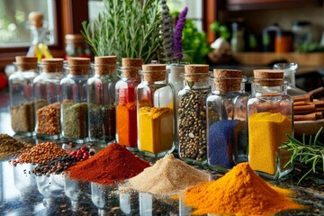 spices and herbs in the kitchen