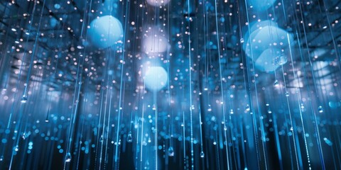 Blue abstract background with waves