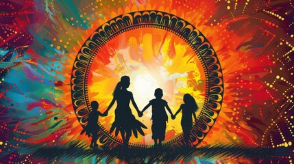 Inspirational poster for National Indigenous Peoples Day, blending Aboriginal art and the powerful reminder Every Child Matters for community and respect