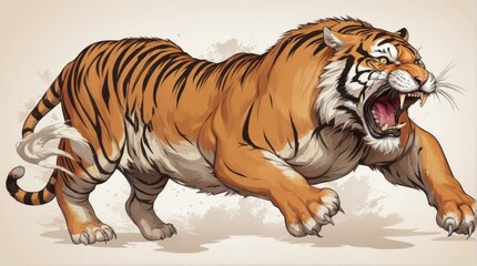 Fototapeta premium Ferocious Tiger in Motion