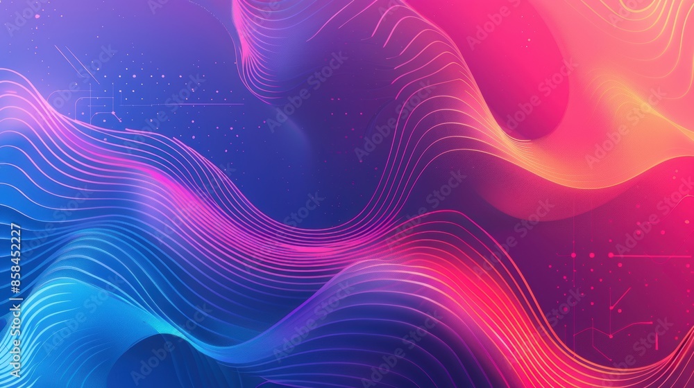Aufkleber abstract gradient waves with grainy noise effect