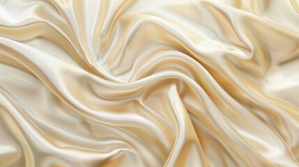Obraz premium Smooth beige satin silk fabric draped in soft swirls