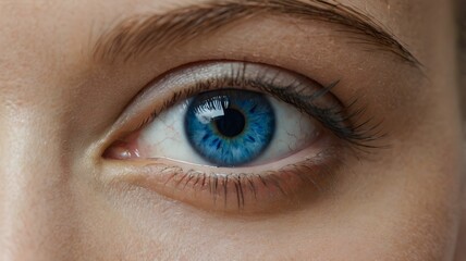 Fototapeta premium close up of a female blue eye